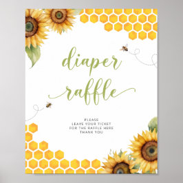 Sommarhonungsbi Babyskor Diaper Raffle Poster