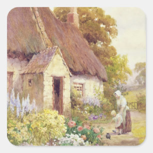 Sommarhus Fyrkantigt Klistermärke
