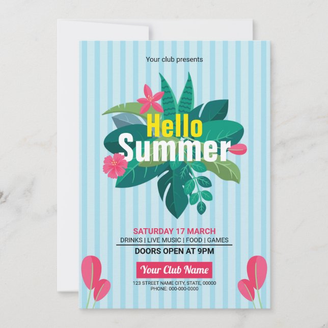 Sommarinbjudan Flyer Inbjudningar (Framsida)