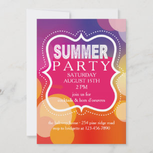 Sommarinbjudan till Marquee i Party Inbjudningar