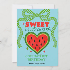 Sommarinbjudan till Sweet Watermelon Ribbon Inbjudningar