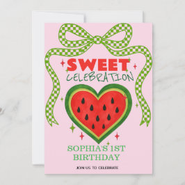 Sommarinbjudan till Sweet Watermelon Ribbon Inbjudningar