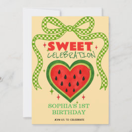 Sommarinbjudan till Sweet Watermelon Ribbon Inbjudningar