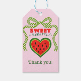 Sommarinbjudan till Sweet Watermelon Ribbon Presentetikett