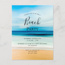 Sommarinbjudan till tropisk kust vid Beach party Vykort