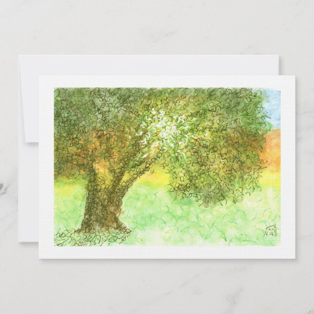 Sommarinbjudan Träd Aleph Fladdermus/Pub Mitzvah Inbjudningar (Framsida)