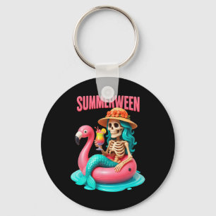 Sommarinterpolerad Sjöjungfru Skeleton Flamingo Ha Nyckelring