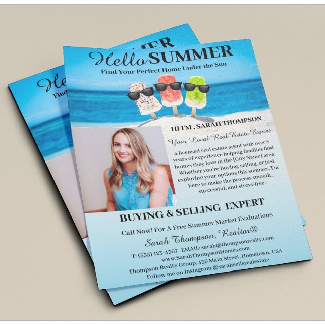 Sommarintroduktion för fastighetsmäklare reklamblad (Skapare uppladdad)