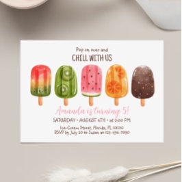 SommarisCream Birthday Inbjudan Popsicle Inbjudan