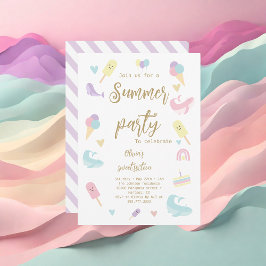 SommarisCream Calligraphy Party Sweet sixteen Inbjudningar