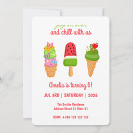 Sommariskräppost Popsicle Birthday-inbjudan Inbjudningar
