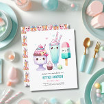 Sommarispuckel Ice Cream Birthday Kids<br><div class="desc">Cute Ice Pop,  Ice Cream,  Popsicle Summer Party,  födelsedag för för barn,  son eller dotter är könsneutral. Utformad av LeahG. Grafik från Grafixdeals.com.</div>