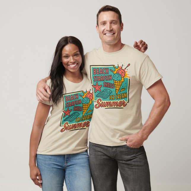 Sommarisslor och isgrädde Beachy T Shirt (Unisex)