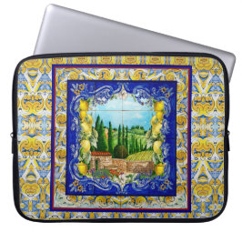 Sommaritalian Majolica Blue tiles citrus Laptop Fodral
