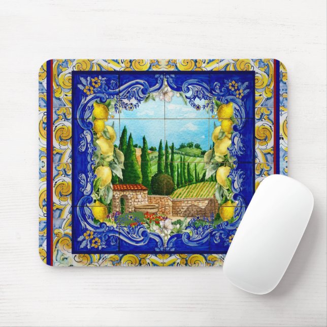 Sommaritalian Majolica Blue tiles citrus Musmatta (Med mus)