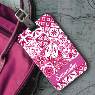 Sommarjolica red Sicilian Mediterranean Bagagebricka