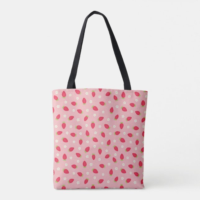 Sommarjordgubbar (liten skala) Rosa Tygkasse (Baksida)