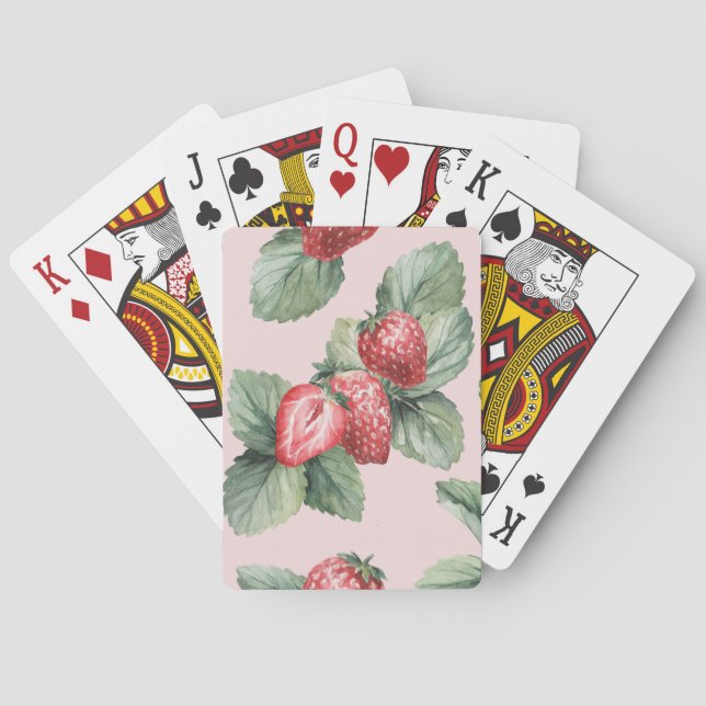 Sommarjordgubbar: Rosa av vattenfärg Casinokort (Baksidan)