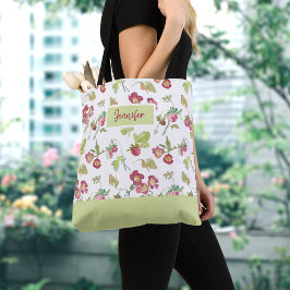 Sommarjordgubbar Tote Bag Tygkasse