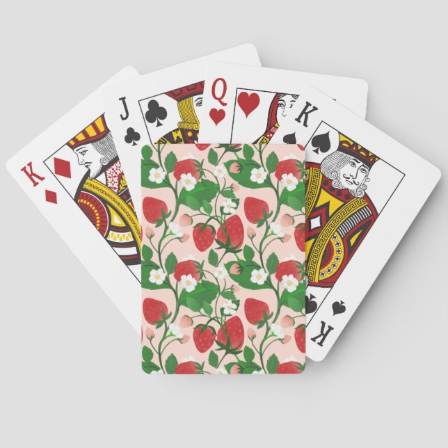 Sommarjordgubbe i rosa casinokort (Baksidan)