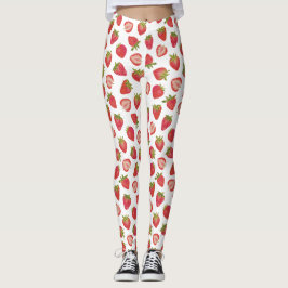 Sommarjordgubbsbär Mönster Leggings