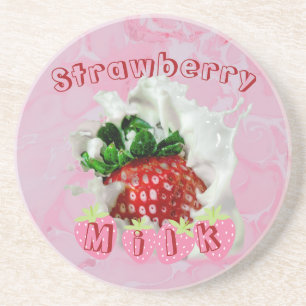 Sommarjordgubbsfrukt Cute Japansk Kawaii-mat Underlägg