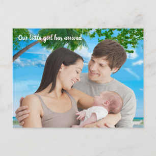 Sommarjul Babyflicka Tack Foto Vykort