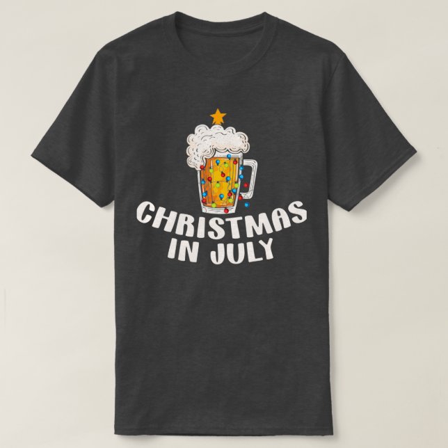 Sommarjul i Beer Julafton Träd i juli T Shirt (Design framsida)