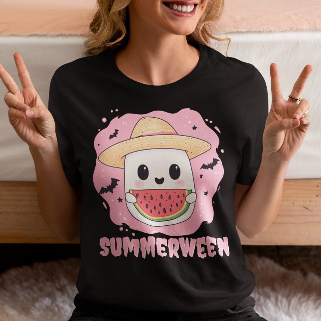 Sommarjul Söt Spök Vattenmelon Sommar T Shirt (Skapare uppladdad)