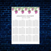 Sommarjungle Watercolor Blommigt Bröllop Seating