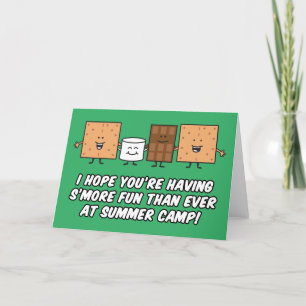 Sommarkampen Smores Pun Tecknad Blank Inside Tack Kort