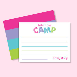 Sommarkampen Stationery Rustic Wood Rosa Girly Anteckningskort