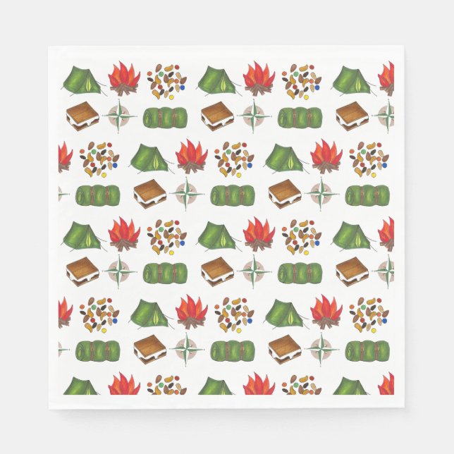 Sommarkamppass Campfire S mres Tält Trailmix Pappersservett (Framsidan)