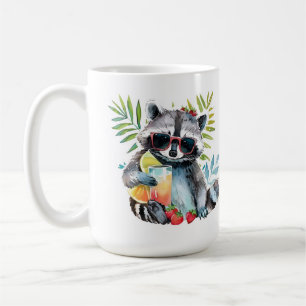 Sommarkapplöpning i sunglassstranden kyld kaffemugg