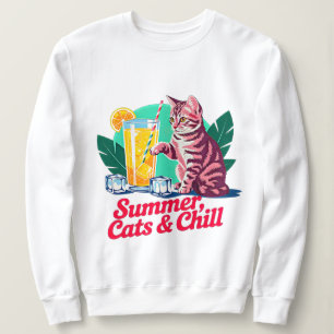 sommarkatt chill för kvinnor - Retro Tropisk T Shirt