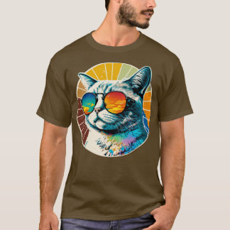 Sommarkatt med glas av coola För alla katthundar ( T Shirt