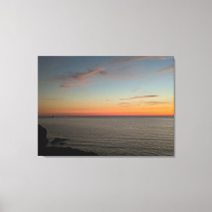 Sommarklippning på Droskyn Point Perranporth Canvastryck