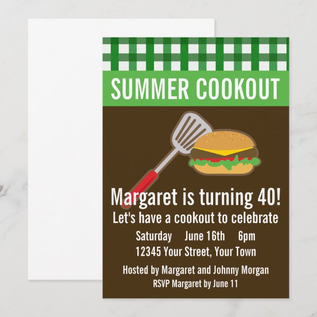 Sommarkokning Inbjudningar (Fram/baksida)