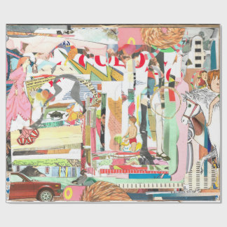 Sommarkollage Wrapping Papper Presentpapper