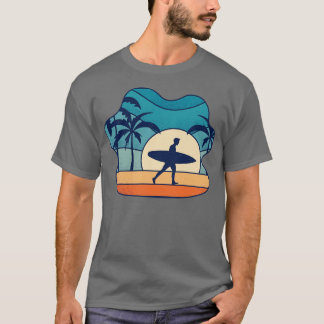 Sommarkonst av Surfan Surfing Retro Vintage Art T Shirt