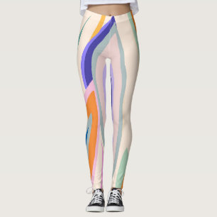 Sommarkonst: Kreativet Collage Mönster Leggings