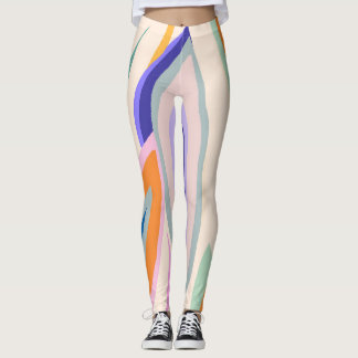 Sommarkonst: Kreativet Collage Mönster Leggings