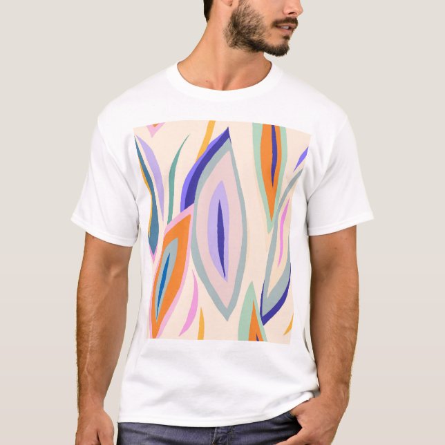 Sommarkonst: Kreativet Collage Mönster T Shirt (Framsida)