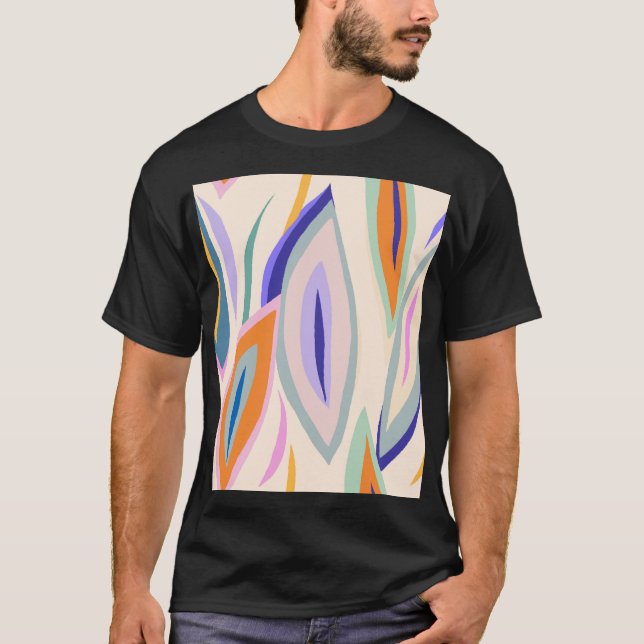 Sommarkonst: Kreativet Collage Mönster T Shirt (Framsida)