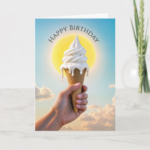 Sommarkörning på födelsedagen Ice Cream Cone Kort