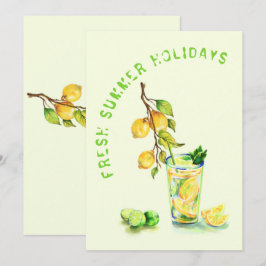Sommarkort, färsk lukt av citronjuice, Helgdagar
