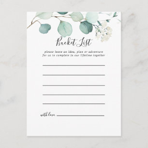Sommarkort för Eucalyptus Foliage Bucket List Card Vykort