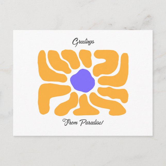 Sommarkort för sommarblomma Helgdag med enkel Abst Helg Vykort (Framsida)