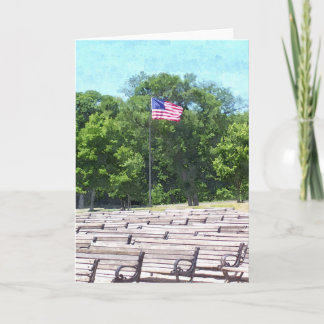 SOMMARKORT: Sjö Harriet, "Benches & Flagga"_ Card Kort