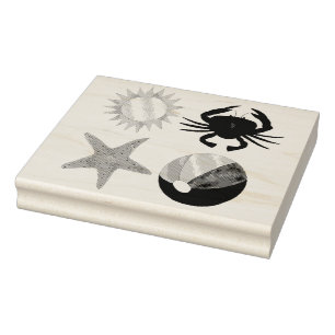 Sommarkrabba Beach Boll Sunshine Starfish Roligt B Stämpel